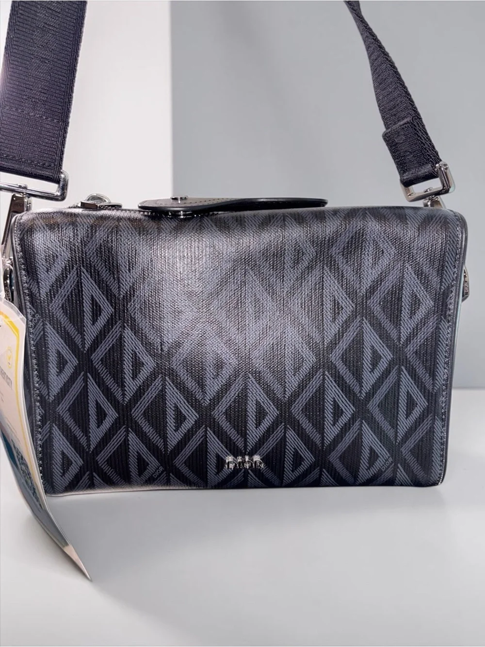 Christian Dior Hit the Road Zip Messenger Black CD Diamond Crossbody for Men
